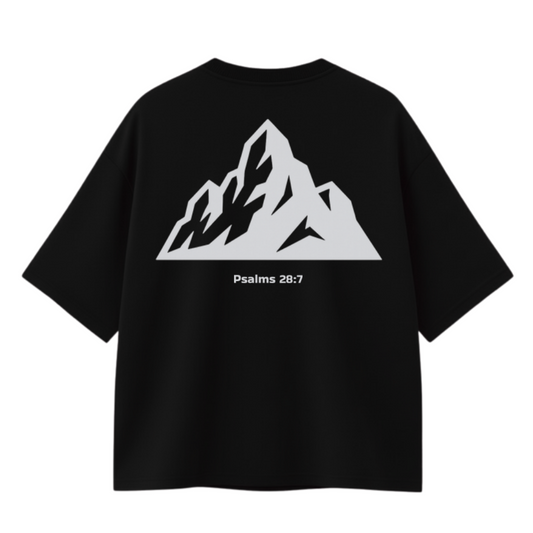 CAMISETA PSALMS 28:7 - PRETA